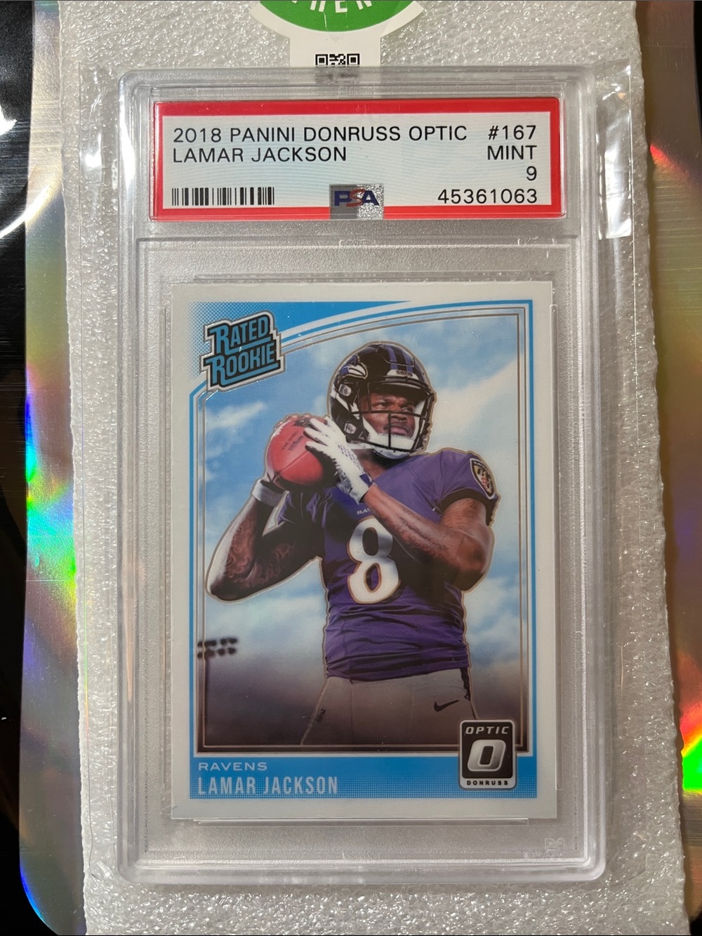 Lamar Jackson 2018 Panini Donruss Optic Football Card